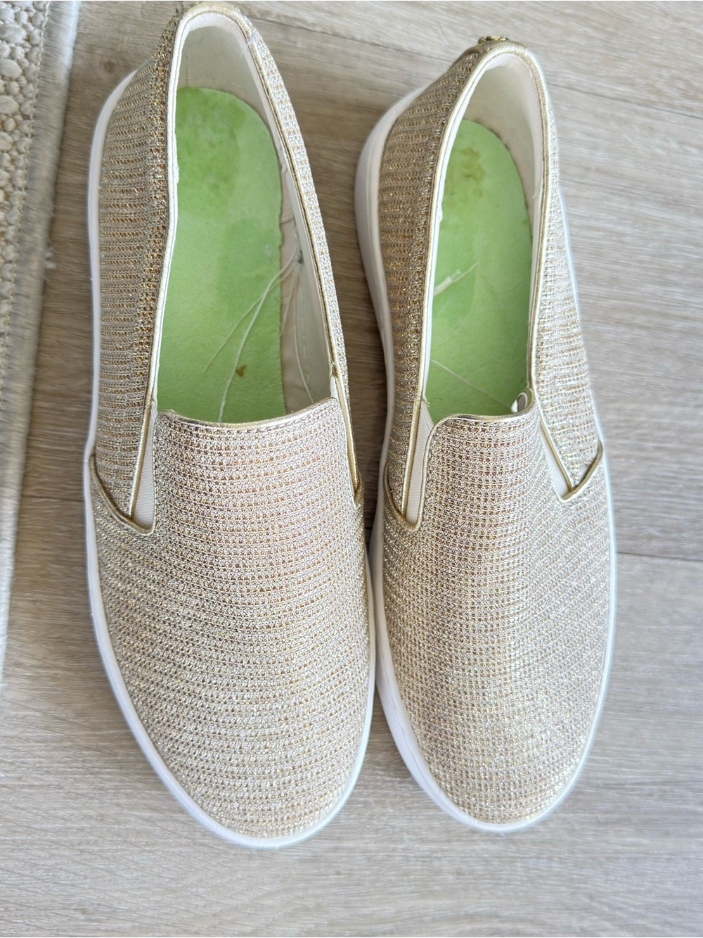 Michael Kors Gold Slip-On Knit Loafers 7.5